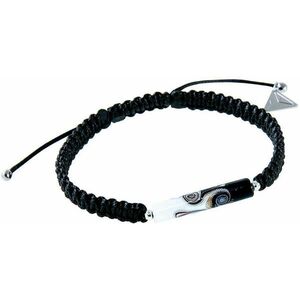 Lampglas Lampglas Shamballa Black & White partner karkötő egyedi Lampglas BSHX11 gyönggyel kép