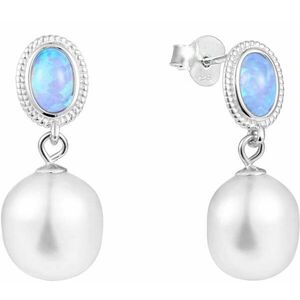 JwL Luxury Pearls JwL Luxury Pearls Luxus fülbevaló barokk igazgyönggyel és szintetikus opállal JL0583 kép