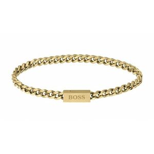 Hugo Boss Hugo Boss Időtálló aranyozott acél karkötő Chain for Him 1580172 19 cm kép