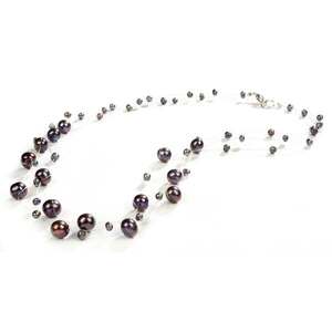 JwL Luxury Pearls JwL Luxury Pearls Nyaklánc lebegő sötét igazgyöngyökből JL0325 kép