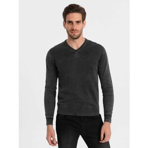 Ombre Clothing Fekete pulóver V-nyakkivágással V1 SWOS-0108 kép