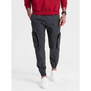 Ombre Clothing Időtlen grafit szürke jogger nadrág V6 PAJO-0135 kép