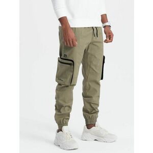 Ombre Clothing Időtlen oliva zöld jogger nadrág V1 PAJO-0135 kép