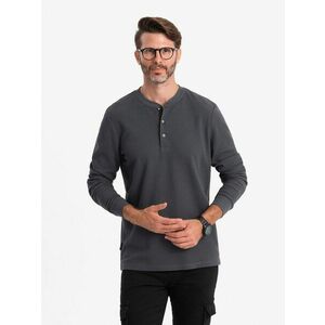 Ombre Clothing Grafit szürke hosszú ujjú póló V3 LSCL-0120 kép