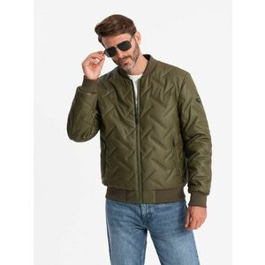 Ombre Clothing Liva zöld bomber dzseki mintás steppeléssel V2 JALP-0196 kép