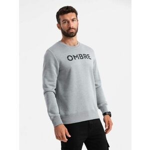 Ombre Clothing Hagyományos szürke pulóver felirattal V1 SSPS-0181 kép