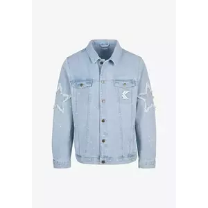 Karl Kani OG Paintsplatter Denim Trucker Jacket bleached blue/white kép