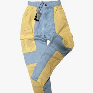 Nadrág Karl Kani Signature Patchwork Cargo Pants light blue/light sand kép