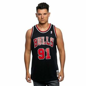 Mitchell & Ness Chicago Bulls #91 Dennis Rodman black / red Swingman Jersey kép