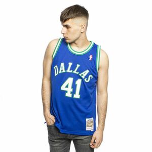 Mitchell & Ness Dallas Mavericks #41 Dirk Nowitzki royal Swingman Jersey kép