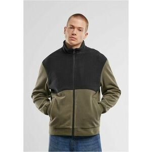 Urban Classics Colour Block Polar Fleece Jacket black/olive kép