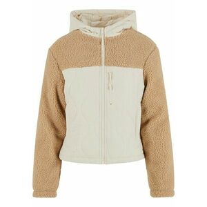 Urban Classics Ladies Sherpa Crinkle Nylon Mix Jacket unionbeige/whitesand kép