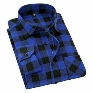 Férfi Ing Flannel ing Overshirt Sárga Rubin Medence Bíbor Hosszú ujj Kockás Tél Tavasz Ősz Szabadtéri Utca Ruházat Lightinthebox kép