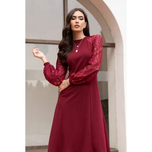 Burgundy ruha - StarShinerS midi krepp harang kép