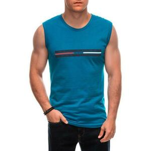 Férfi nyomtatott tank top S1956 türkizkék kép