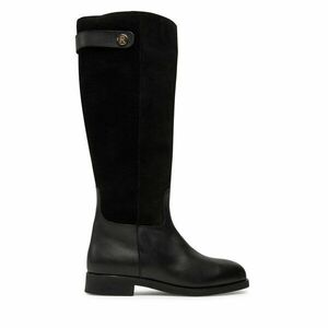 Csizma Tommy Hilfiger Th Stud Leather Mix Long Boot FW0FW08341 Fekete kép