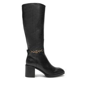 Csizma Tommy Hilfiger Th Chain Leather Long Boot FW0FW08182 Fekete kép