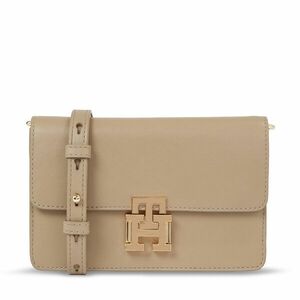 Táska Tommy Hilfiger Pushlock Leather Small Crossover AW0AW15227 Bézs kép