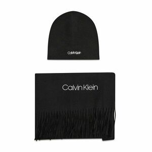 Sál és sapka szett Calvin Klein Basic Wool Beanie+Scarf K50K507552 Fekete kép