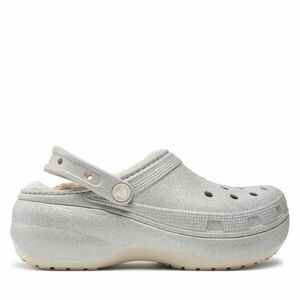 Papucs Crocs Classic Platform Glitter Lined Clog W 210413 Ezüst kép