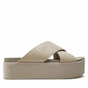 Papucs Calvin Klein Jeans Flatform Cross Mg Uc YW0YW01349 Bézs kép