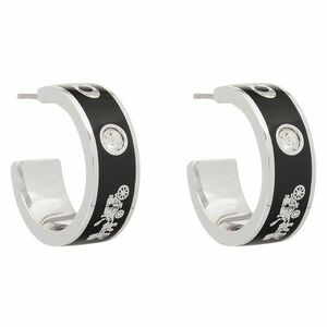 Fülbevaló Coach Enamel Horse & Carriage Hoop Earrings 37479036RHO003 Fekete kép
