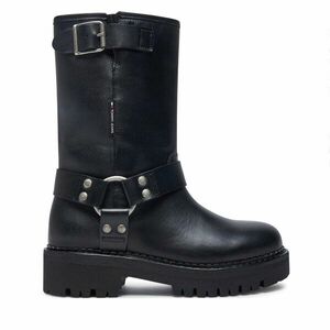 Bokacsizma Tommy Jeans Tjw Urban Biker Boot Leather EN0EN02728 Fekete kép