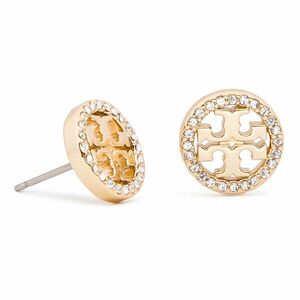 Fülbevaló Tory Burch Crystal Logo Circle Stud Earring 53422 Arany kép