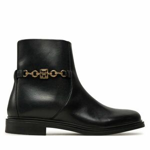 Bokacsizma Tommy Hilfiger Th Chain Leather Low Bootie FW0FW08251 Fekete kép