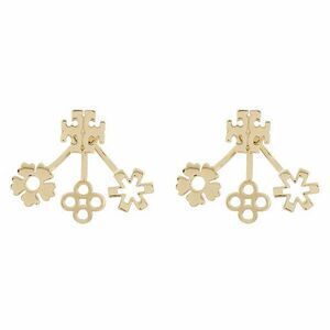 Fülbevaló Tory Burch Kira Clover Front-Back Earring 160178 Arany kép