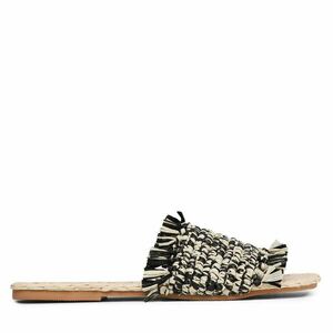 Papucs Manebi Fringed Knots Raffia Leather Sandals V 3.4 Y0 Fekete kép