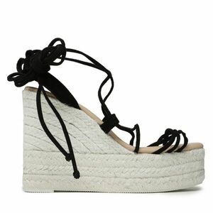 Espadrilles Manebi Lace-Up Wedge Espadrilles L 8.6 WA Fekete kép