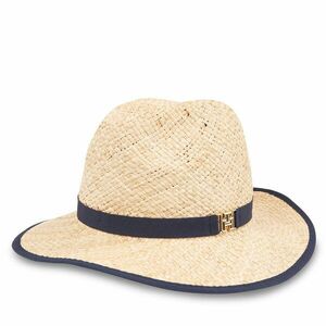 Kalap Tommy Hilfiger Beach Summer Straw Fedora Hat AW0AW16044 Ekru kép