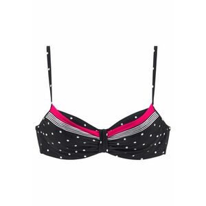 LASCANA Bikini felső 'Monroe' neon-rózsaszín / fekete / fehér kép