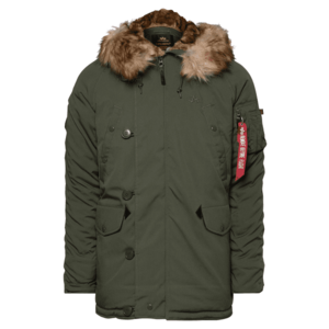 ALPHA INDUSTRIES Téli parka 'Explorer' barna / olíva / piros / fehér kép