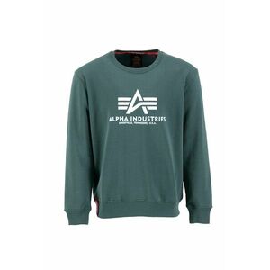 ALPHA INDUSTRIES Tréning póló sötétzöld / fehér kép