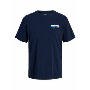 JACK & JONES Póló 'JJECorp' türkiz / sötétkék / fehér kép