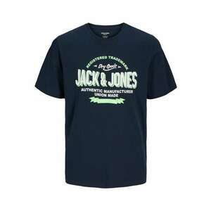 JACK & JONES Póló tengerészkék / világoszöld / fehér kép