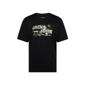 JACK & JONES Póló 'JCOOutdoor' pasztellsárga / olíva / fekete / fehér kép