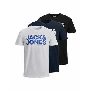 JACK & JONES Póló kék / tengerészkék / fekete / fehér kép