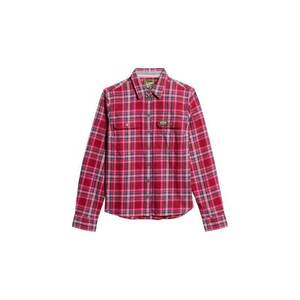 Superdry Blúz 'Lumberjack' sötétkék / magenta / rikító piros / fehér kép