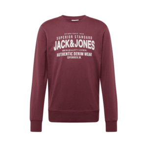 JACK & JONES Tréning póló 'JJJeans' borvörös / fehér kép