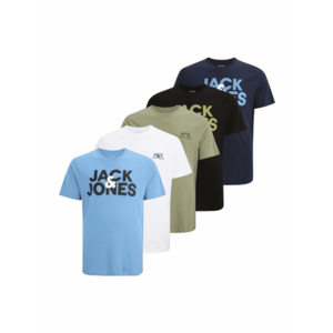 Jack & Jones Plus Póló 'JJJACULA' tengerészkék / világoskék / zöld / fekete / fehér kép