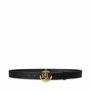 Női öv LAUREN RALPH LAUREN Anchor-Logo Skinny Leather Belt 412957004001 Fekete kép