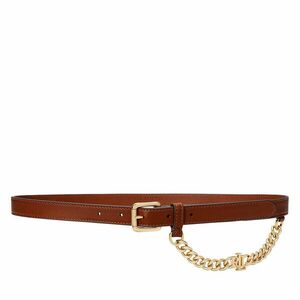 Női öv LAUREN RALPH LAUREN Logo-Chain Leather Skinny Belt 412968767001 Barna kép