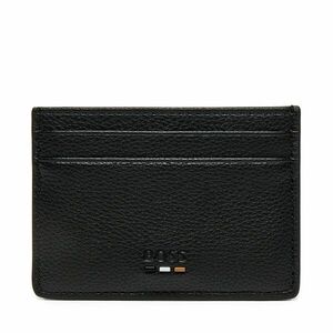 Bankkártya tartó BOSS Grained faux-leather card holder with signature details 50536513 Fekete kép