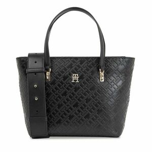 Táska Tommy Hilfiger Th Refined Mini Tote Mono AW0AW16002 Fekete kép