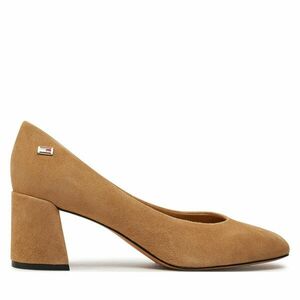 Körömcipők Tommy Hilfiger Th Suede Mid Heel Block Pump FW0FW07717 Bézs kép