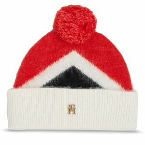 Sapka Tommy Hilfiger Th Evening Pompom Beanie Argyle AW0AW15305 Piros kép