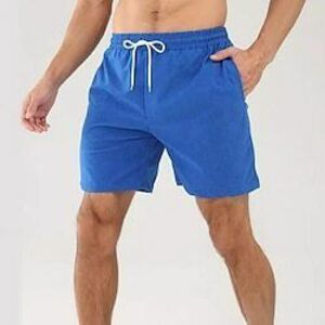 Férfi Rövidnadrágok Nyári rövidnadrág Alkalmi rövidnadrág Corduroy Shorts Zsinór Rugalmas derék Sima Mokaszinok Mekano Rövid Otthon Szabadtéri sport Napi Alkalmi Sportruházat Fekete Fehér Lightinthebox kép